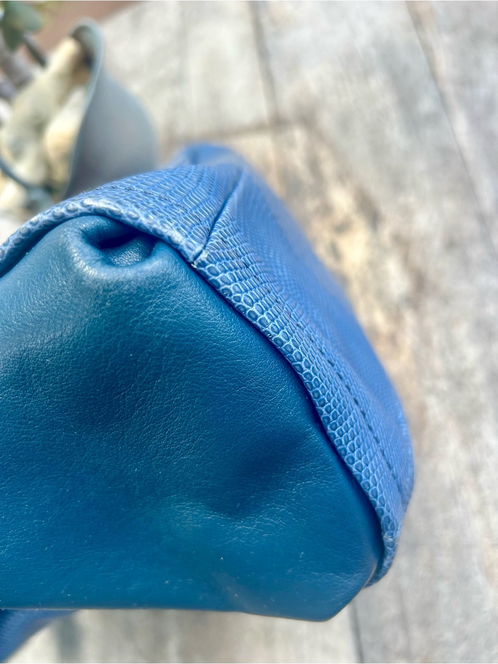 Coach Madison Lizard Embossed Tote Blue Bag - Picture 5 of 16